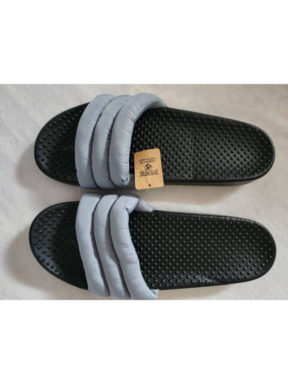 Victoria's Secret PINK Women's Gray/Black Puffer Slide Size Large (9/10) NEW - Picture 7 of 11